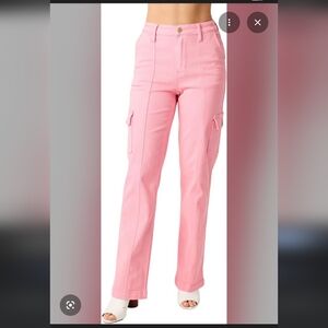 Judy Blue Women's Straight Leg , High Waist Pink Pants
